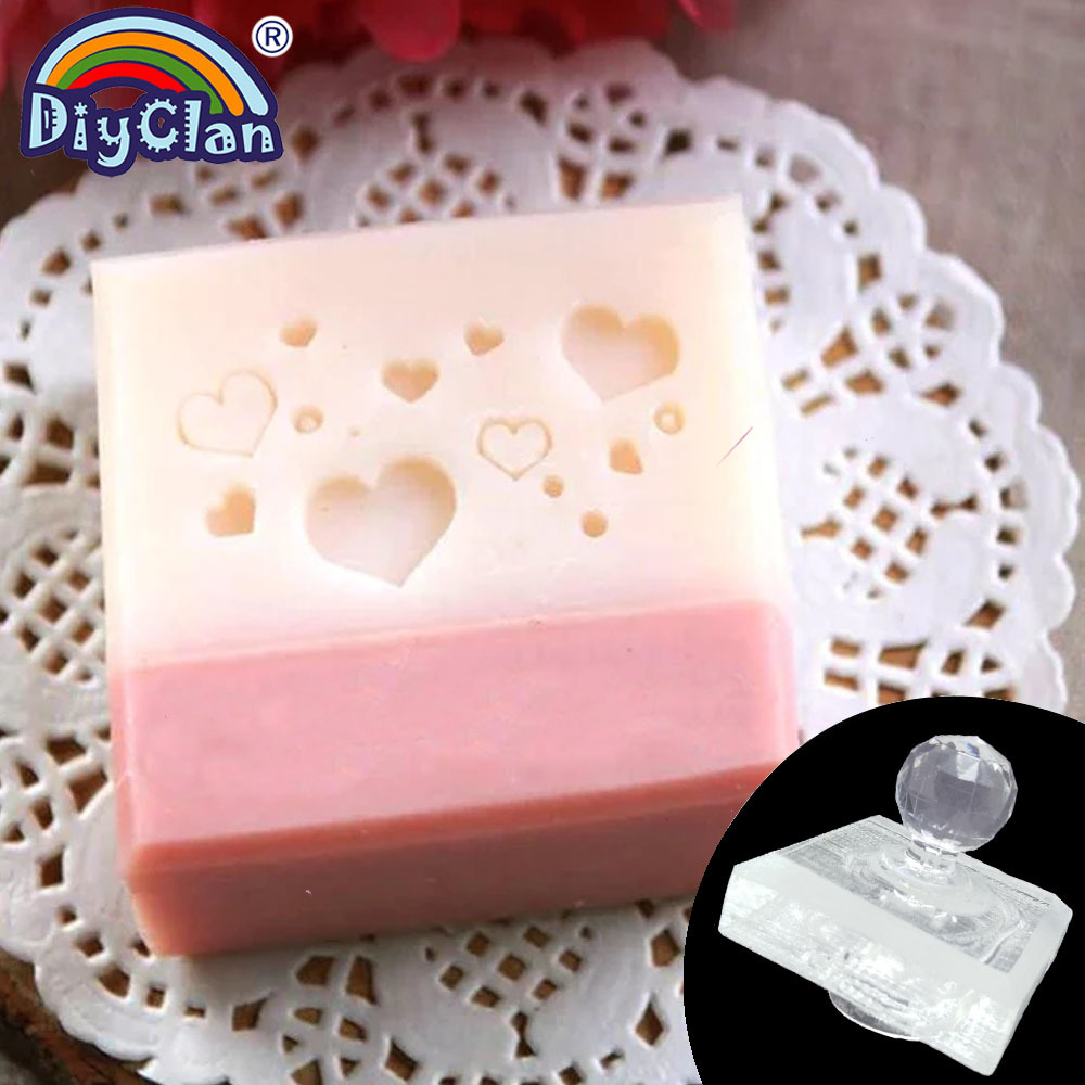 Soap Making Websites - รูปหัวใจสบู่แฮนด์เมดแสตมป์โปร่งใส DIY แก้วอินทรีย์ธรรมชาติสบู่ Chapter พร้อมอะคริลิคซีล Love