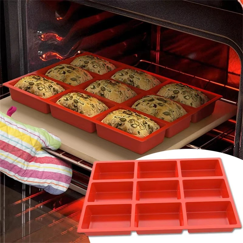 Soap Mold Silicone Loaf - พิมพ์ซิลิโคนขนาดใหญ่ 9 ช่อง สำหรับทำขนมปัง ขนมเค้ก ขนมปังเนื้อ