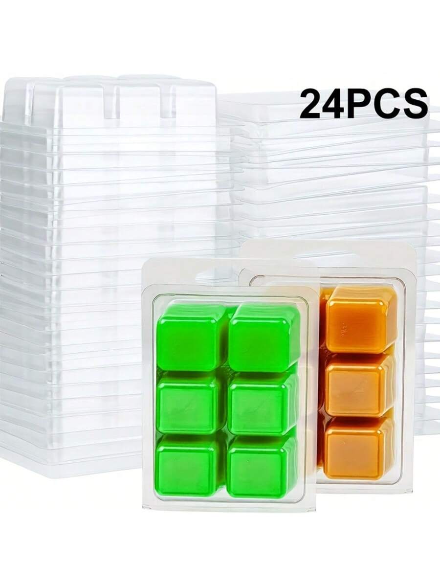 Soap Making Websites - ถาดพลาสติกใสทรงสี่เหลี่ยม 6 หลุม 12/24 ชิ้น สำหรับทำเทียนและทำสบู่