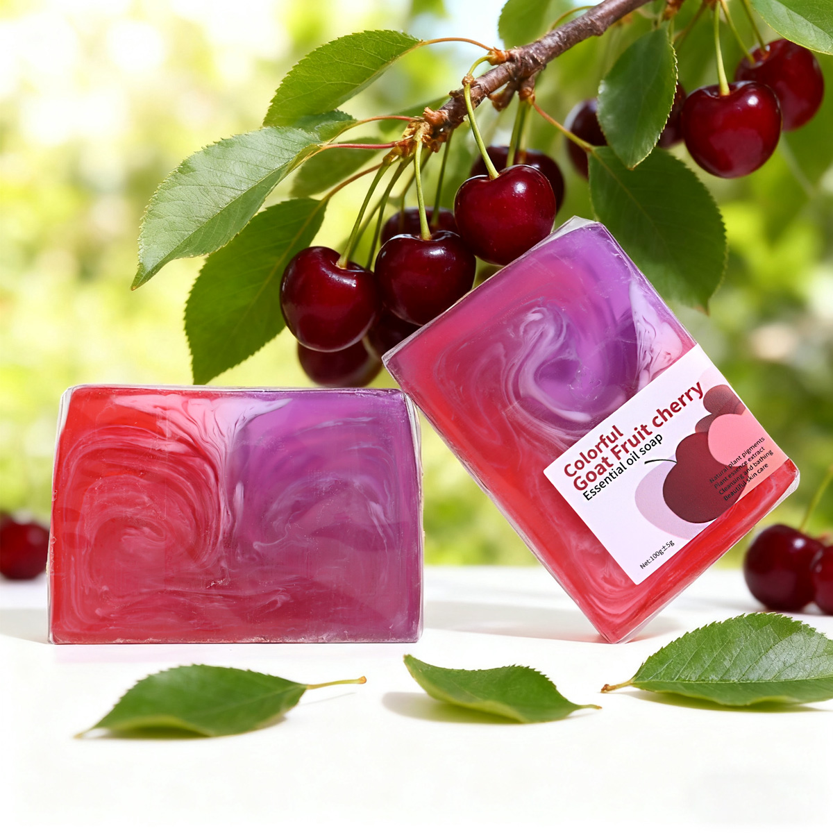 Soap Making Olive Oil - สบู่เชอร์รี่ออร์แกนิคทำมือ สารสกัดเชอร์รี่ธรรมชาติ บำรุงผิว ชุ่มชื้น ทำความสะอาด ผิวขาวกระจ่างใส
