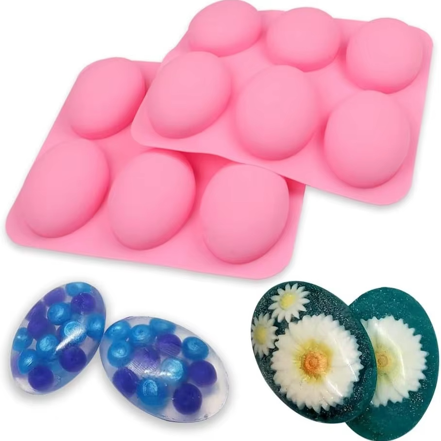Soap Making Websites - แม่พิมพ์ซิลิโคน 6 ช่อง สำหรับทำสบู่ DIY แม่พิมพ์สบู่ทำมือ
