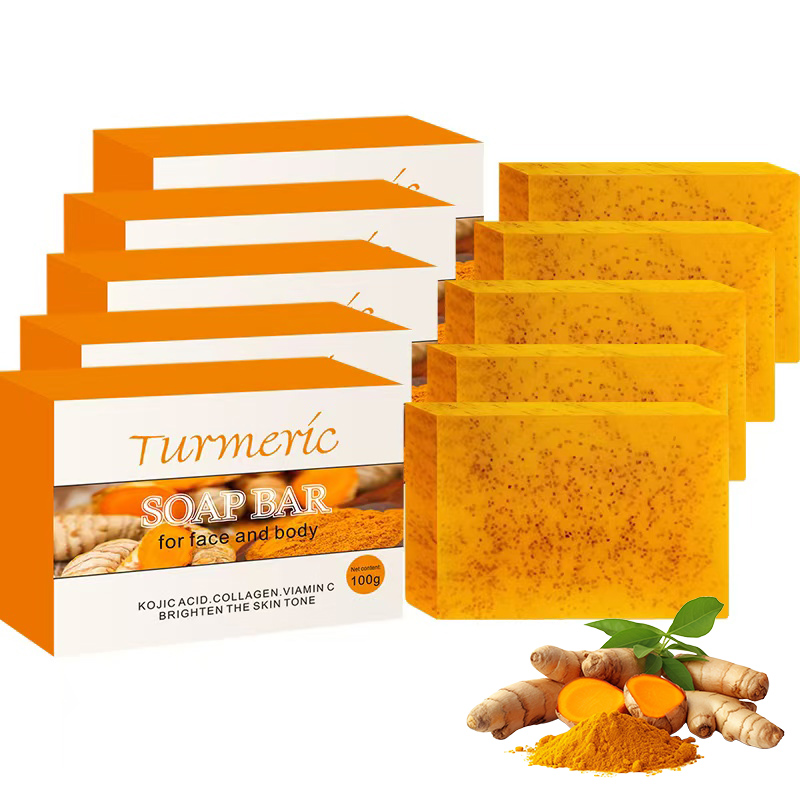 Soap Making Olive Oil - 5 ชิ้นสบู่ขมิ้นกรดมะนาวสบู่แฮนด์เมด Kojic acid สบู่ธรรมชาติ Skincare