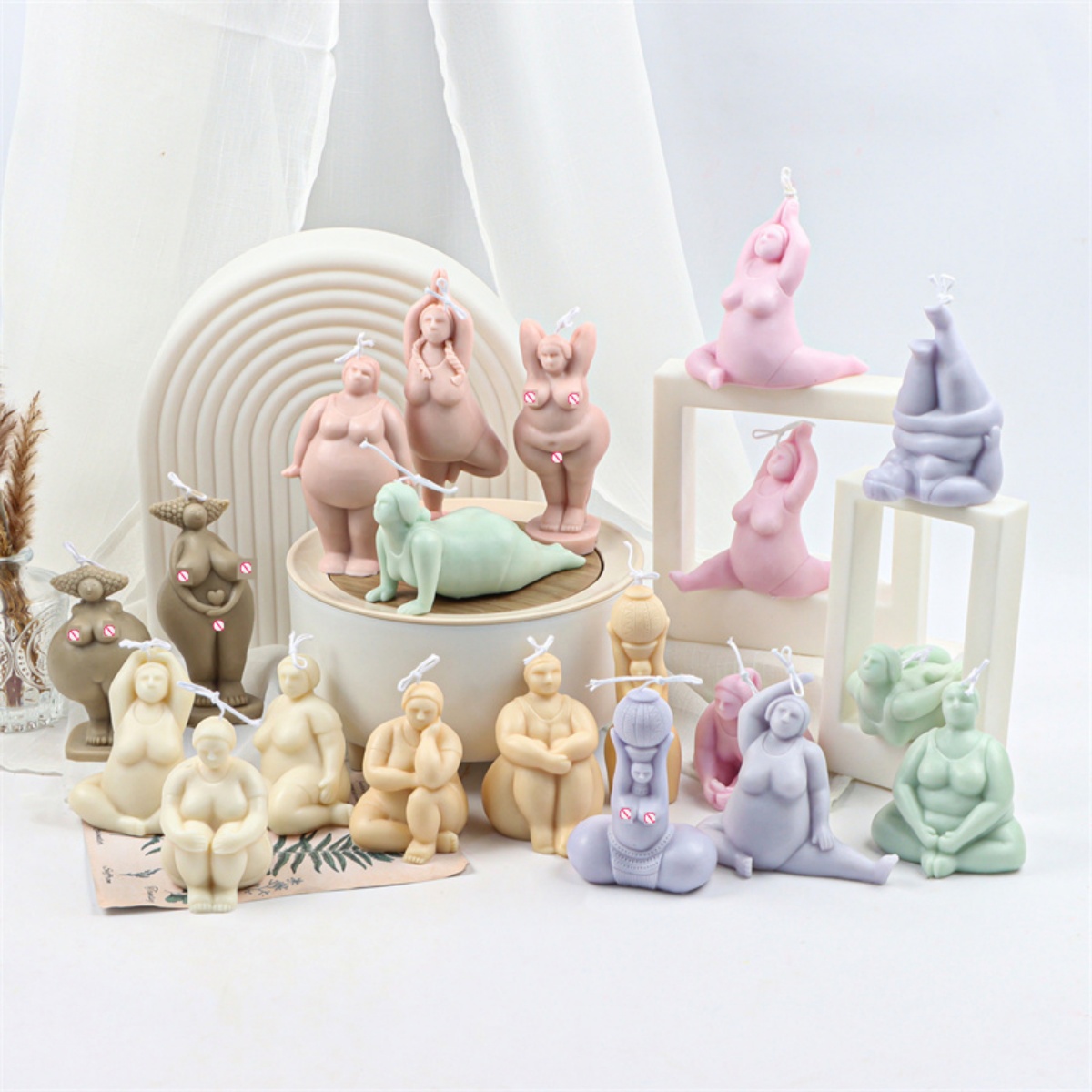 Soap Making Additives - 3D Lady Body เทียนแม่พิมพ์โยคะ Pose สบู่พลาสเตอร์หอมอีพ็อกซี่เรซิ่นทําแม่พิมพ์