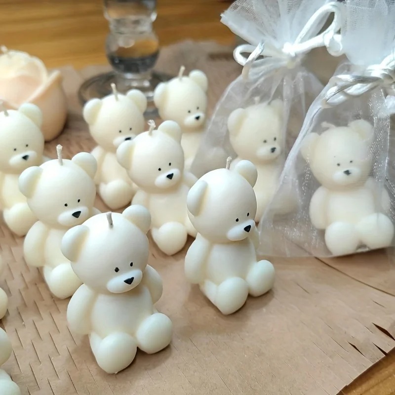 Soap Making Additives - แม่พิมพ์ซิลิโคนหมีสําหรับเทียนหอม การทําสบู่ และการหล่อเรซิน - แม่พิมพ์รูปสัตว์น่ารักสําหรับตกแต่งบ้าน อโรมาเธอราพี