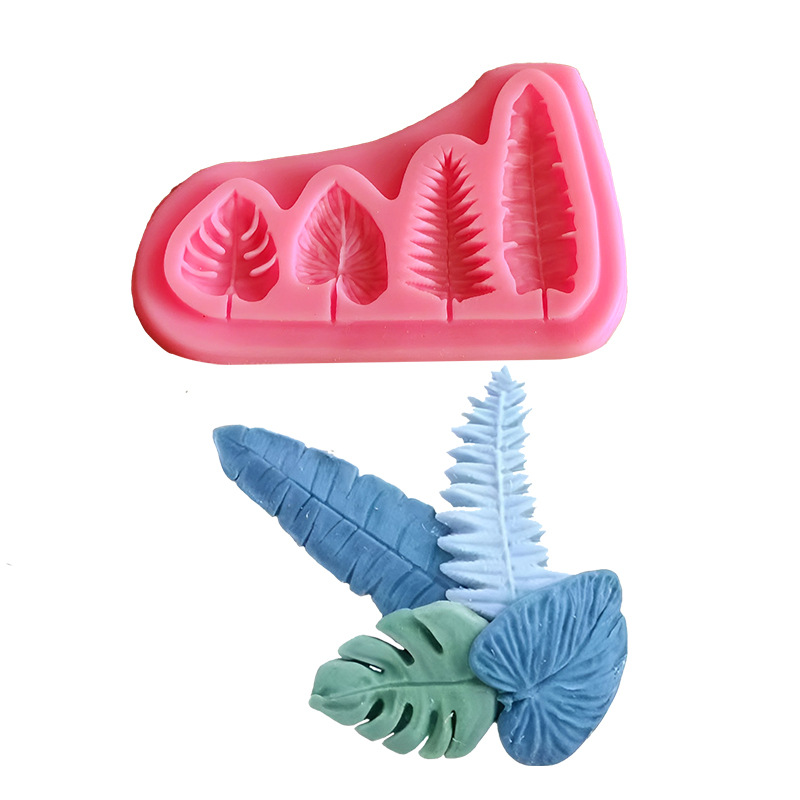 Soap Mold Silicone Loaf - ใบปาล์มและใบเต่าแม่พิมพ์ซิลิโคนFondantแม่พิมพ์เค้กช็อกโกแลตสบู่แม่พิมพ์ครัวเบเกอรี่ตกแต่งเค้กเครื่องมือ