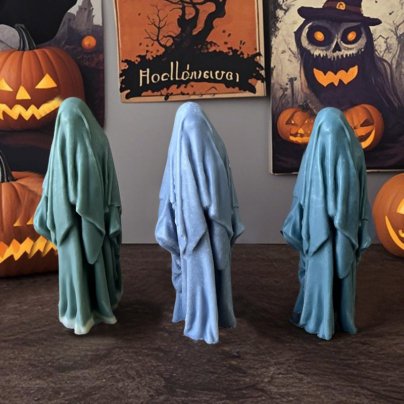 Soap Making Additives - DIY ฮาโลวีน Ghost ซิลิโคนเทียนแม่พิมพ์ Masked Man