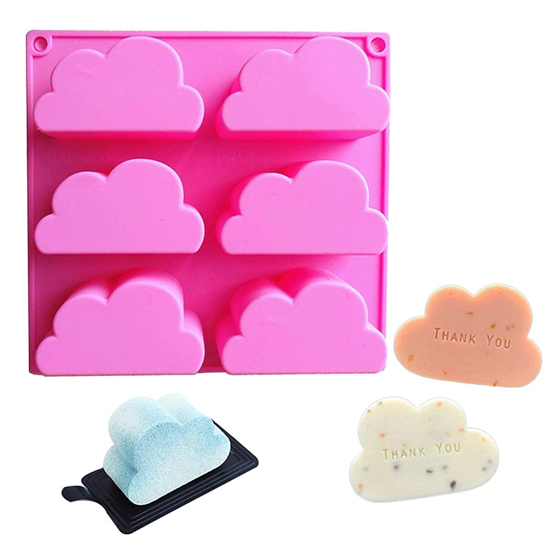 Soap Making Websites - ใหม่ Cloud แม่พิมพ์ซิลิโคนสําหรับทําสบู่อุปกรณ์พุดดิ้งเยลลี่ ICE CUBE ถาดมูสเค้กเบเกอรี่เครื่องมือห้องครัว