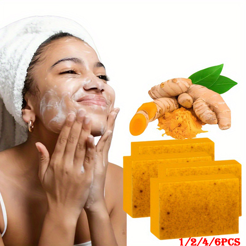 Soap Making Olive Oil - 1/2/4/6Pcs ขมิ้น Kojic Acid สบู่แฮนด์เมดขัดผิว,Moisturizing,ทําความสะอาดลึก,Spot Removal,กําจัดสิว