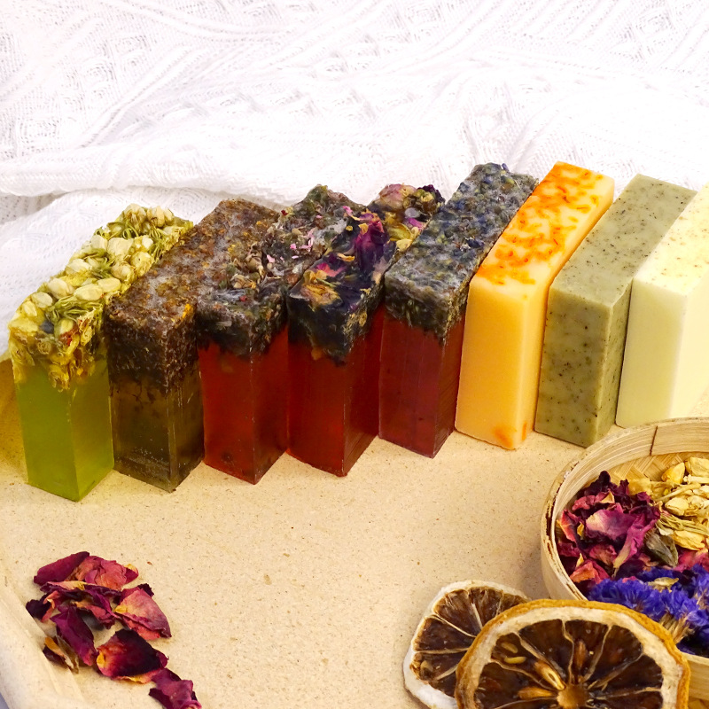 Soap Making Olive Oil - 8 ประเภท 80g ดอกไม้ Handmade สบู่น้ํามันหอมระเหย,ทําความสะอาด,อาบน้ํา,Rose