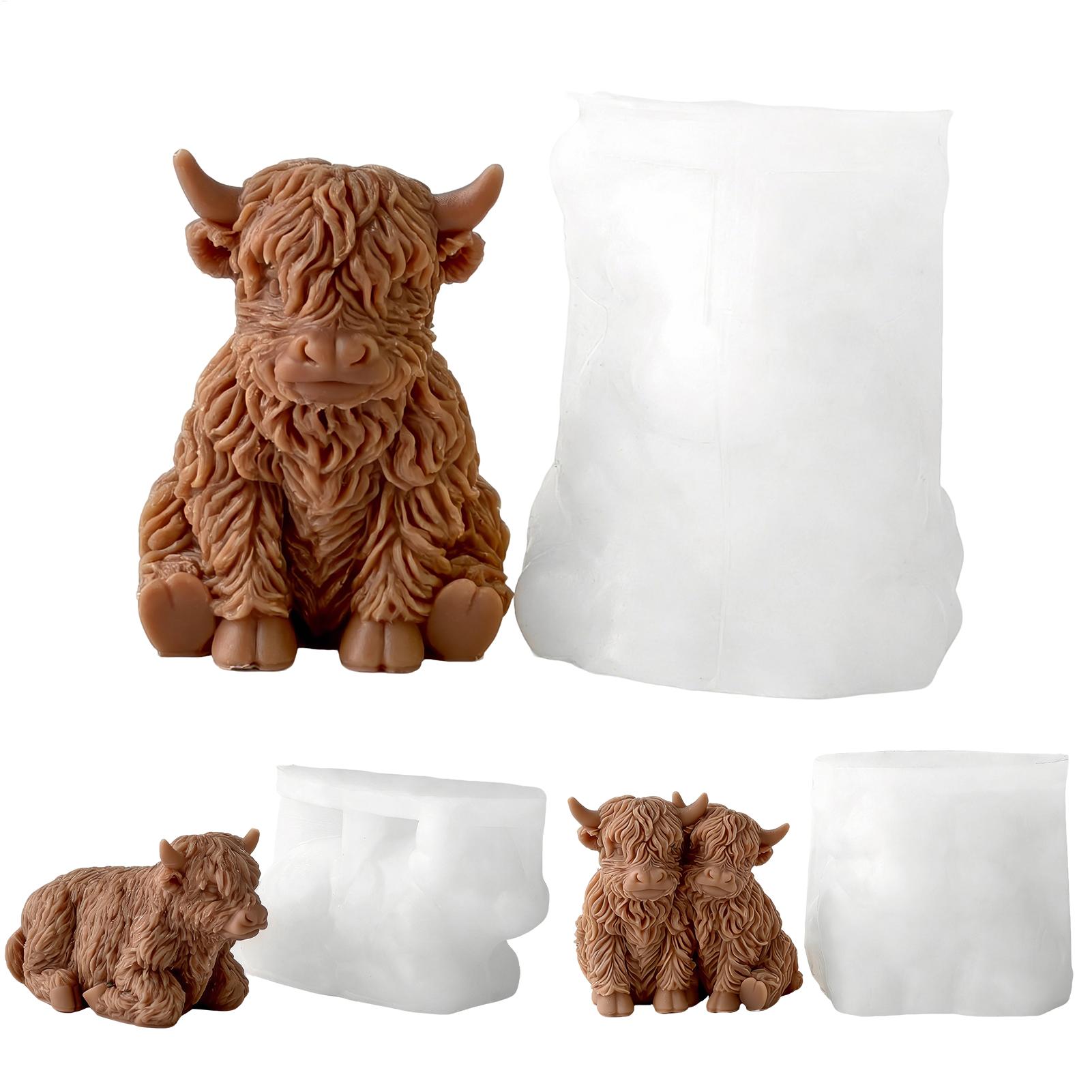 Soap Mold Silicone Loaf - แม่พิมพ์ซิลิโคนรูปวัวไฮแลนด์ ใช้ซ้ำได้ 3 มิติ แม่พิมพ์รูปสัตว์น่ารัก ของตกแต่งบ้านสไตล์ฟาร์มเฮาส์