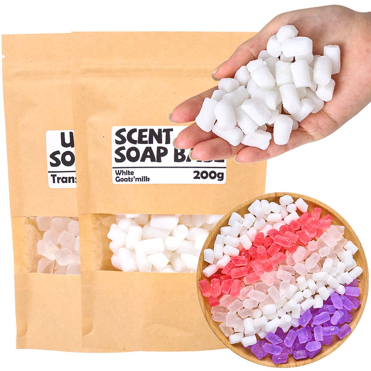 Soap Making Glycerin Base - สบู่เบสสี 200 กรัม สำหรับทำสบู่กลีเซอรีน DIY กลิ่นหอม