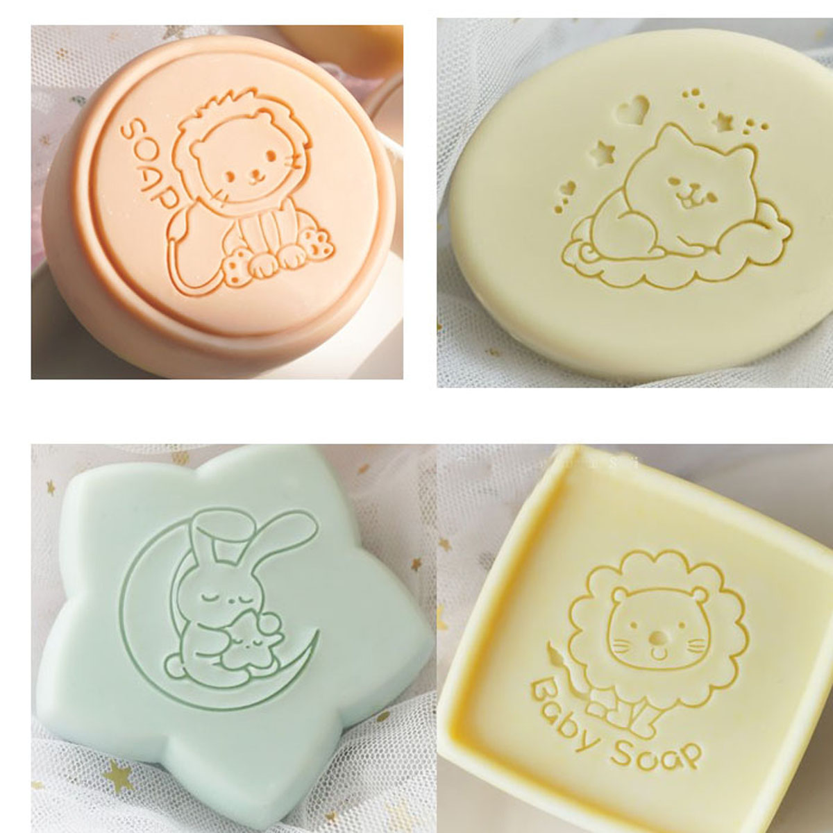 Soap Making Websites - แสตมป์ใสทำด้วยมือน่ารักตราสัตว์กระต่ายแมวลายสิงโตแม่พิมพ์ทำสบู่งานฝีมือธรรมชาติเครื่องเขียนที่กำหนดเอง