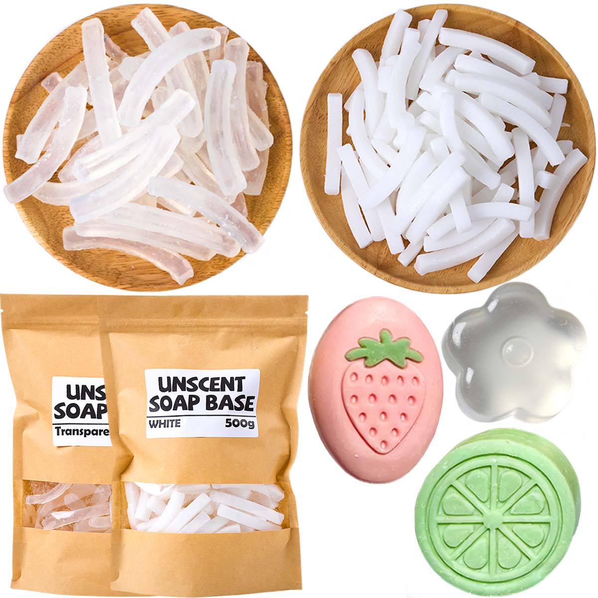 Soap Making Glycerin Base - เบสสบู่กลีเซอรีน 500 กรัม สำหรับทำสบู่แฮนด์เมด DIY กลิ่นหอม