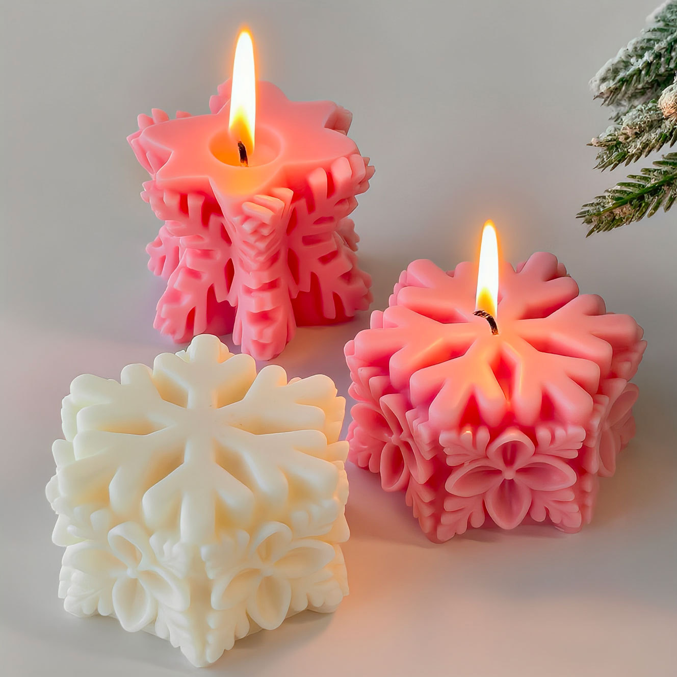 Soap Mold Silicone Loaf - คริสต์มาสเกล็ดหิมะเสาเทียนแม่พิมพ์ DIY เทียนสบู่ซิลิโคนแม่พิมพ์คริสต์มาสช็อกโกแลตขนมเบเกอรี่แม่พิมพ์