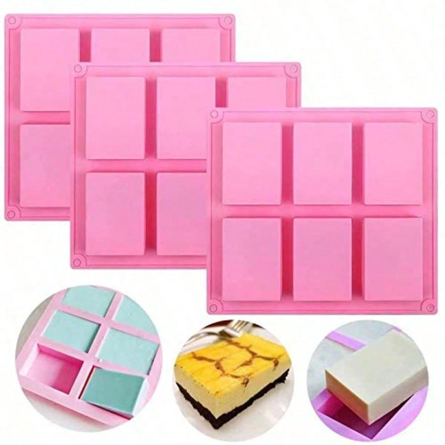 Soap Mold Silicone Loaf - 1-2 แพ็ค แม่พิมพ์ซิลิโคน DIY 6 ช่อง,