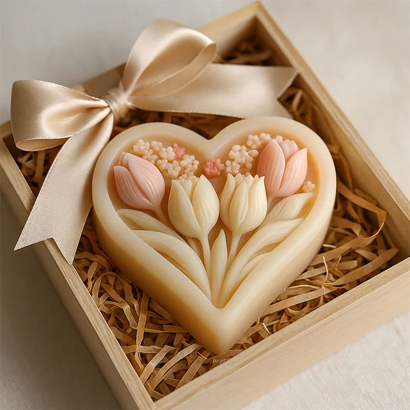 Soap Making Additives - แม่พิมพ์ซิลิโคนสำหรับเทียนรูปหัวใจ – ชุดงานฝีมือ DIY สำหรับทำเทียนหอม ปูนปลาสเตอร์