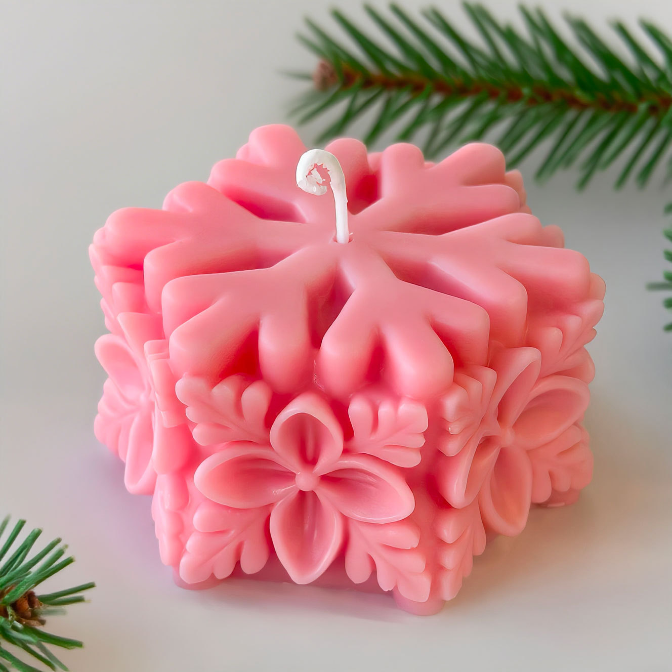 คริสต์มาสเกล็ดหิมะเสาเทียนแม่พ - Soap Mold Silicone Loaf บทวิจารณ์และราคา