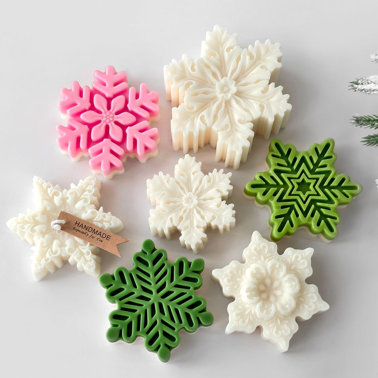คริสต์มาสเกล็ดหิมะเสาเทียนแม่พ - Soap Mold Silicone Loaf บทวิจารณ์และราคา