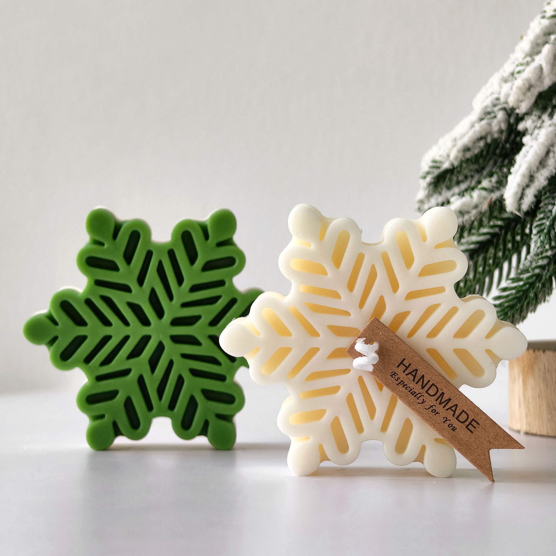 คริสต์มาสเกล็ดหิมะเสาเทียนแม่พ - Soap Mold Silicone Loaf บทวิจารณ์และราคา