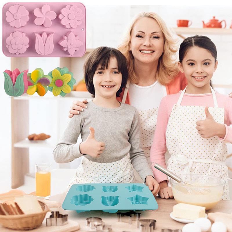 แม่พิมพ์เค้กดอกไม้ซิลิโคน 6-Ca - Soap Making Websites บทวิจารณ์และราคา
